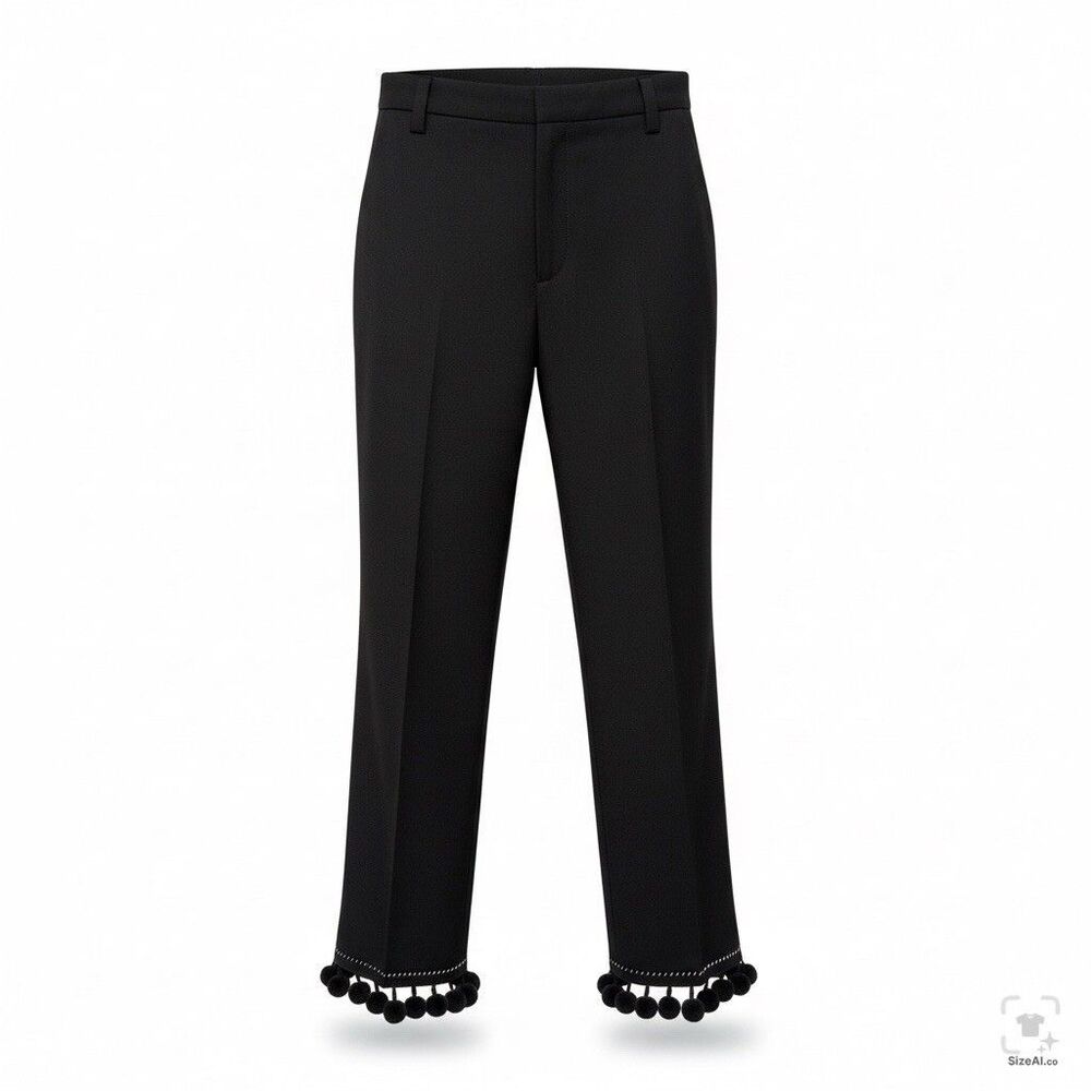 Marc Jacobs Dress Pants Womens Size M Black High Rise Straight Leg Pom - Picture 4 of 8